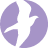 A purple circle with an image of a person in the middle.